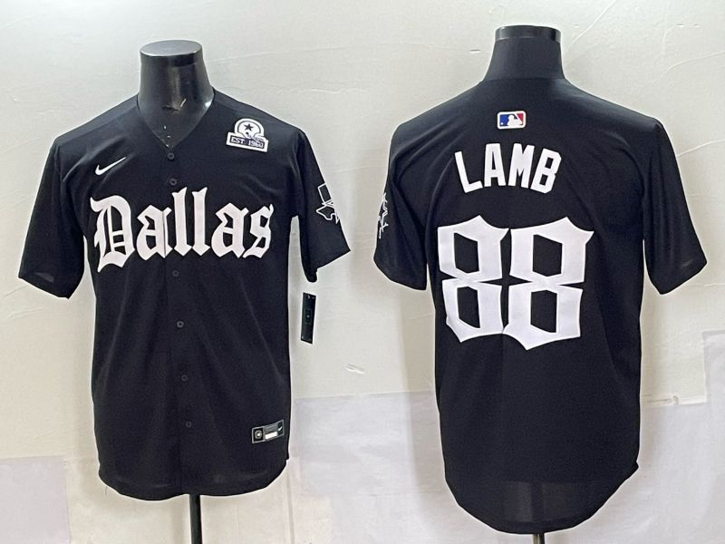 Men 2025 Nike Dallas Cowboys #88 Lamb Black 5th generation Joint Name Limited NFL Jersey 09->boston red sox->MLB Jersey